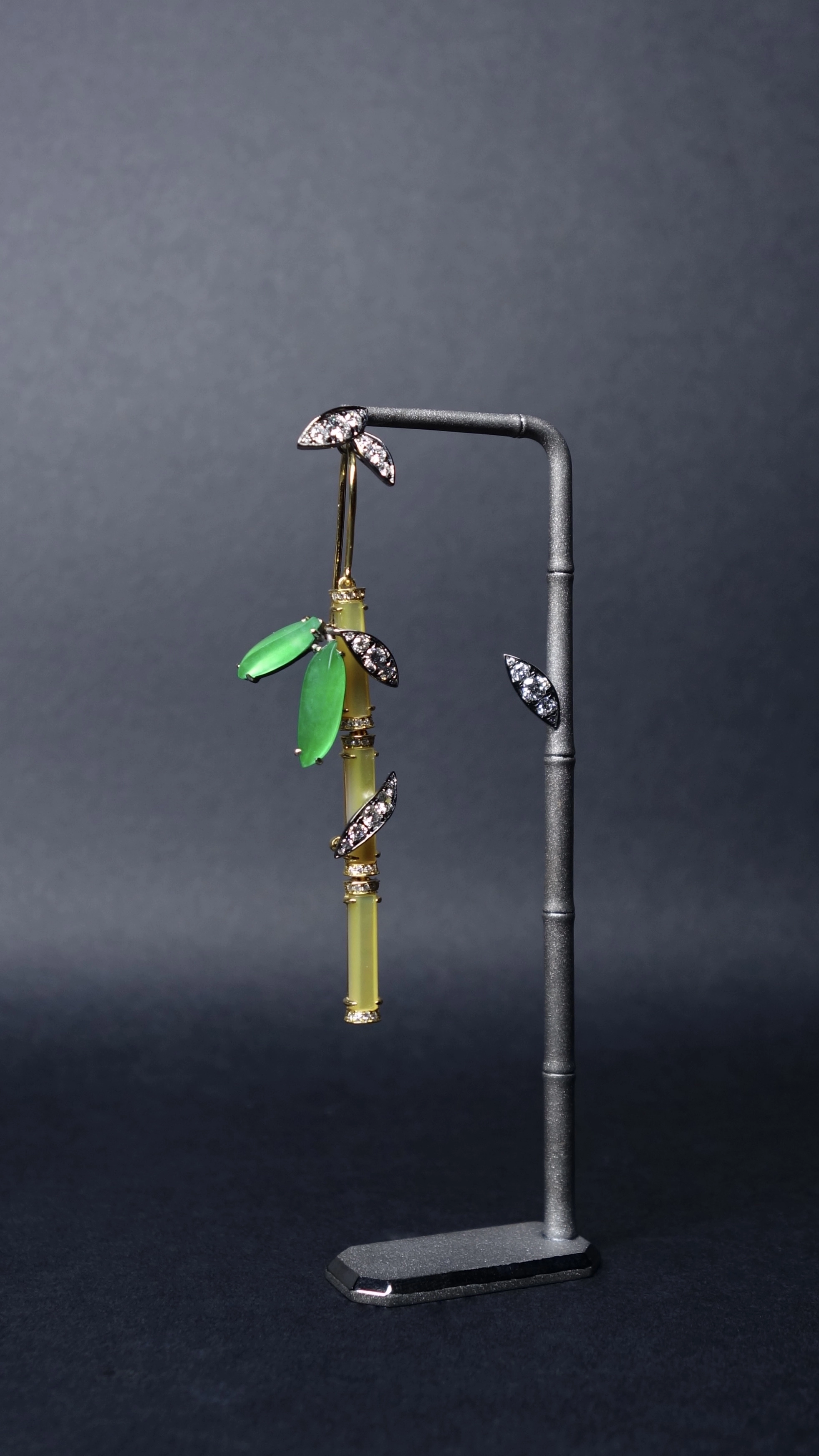 OLi 黃金竹耳環