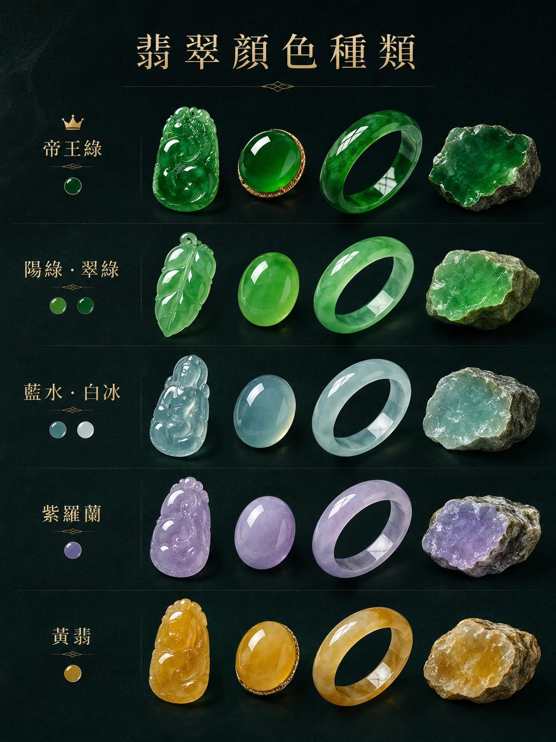 翡翠的顏色種類