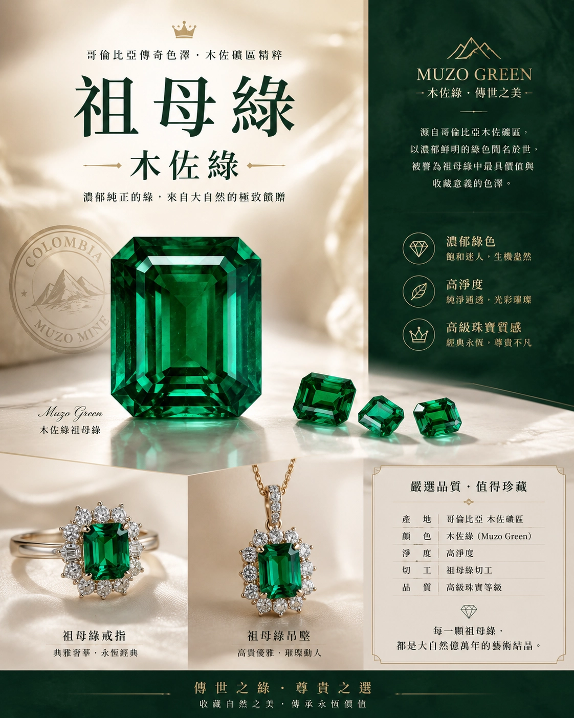 祖母綠有哪些顏色跟等級？「木佐綠」又是什麼？