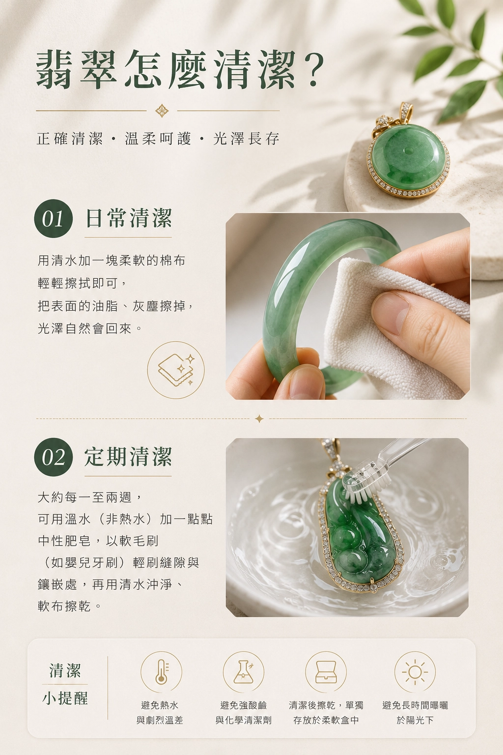翡翠要怎麼清潔才對?